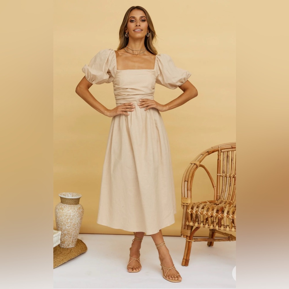 Fortunate One Delfino Tan Maxi Dress